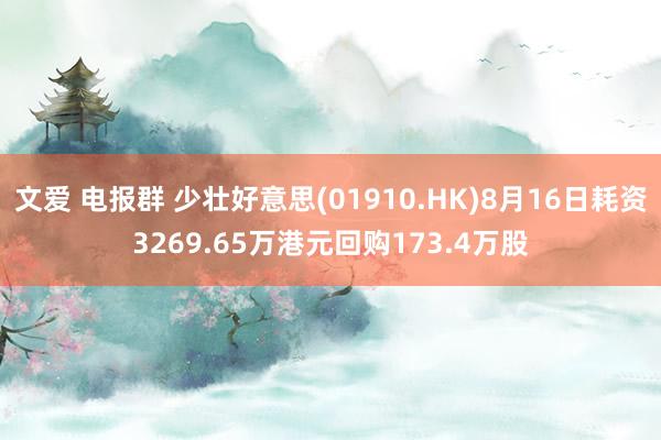 文爱 电报群 少壮好意思(01910.HK)8月16日耗资3269.65万港元回购173.4万股